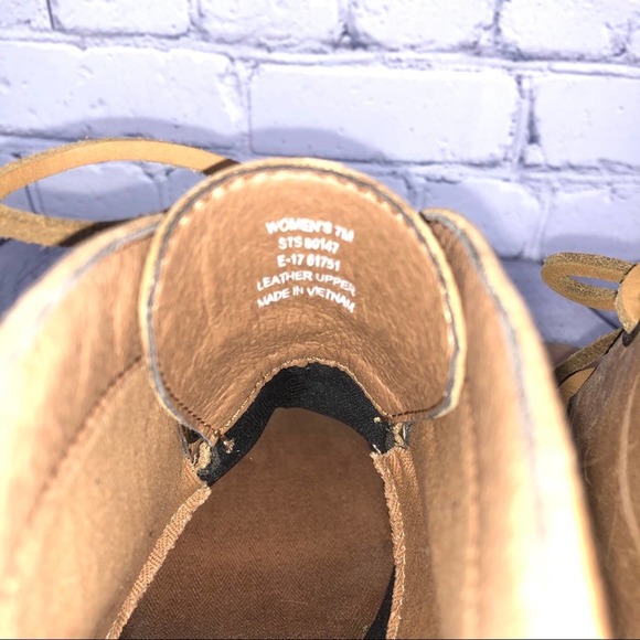 Sperry Top Sider Harlow Tan Suede Wedge Booties 7 - Picture 4 of 5